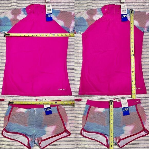 NEW! NWT EDDIE BAUER Youth Girls 4 Piece Reversible Swim Set in Pink Multi - Picture 9 of 10